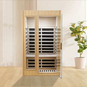 Sauna a Infrarossi per Due Persone in Legno di Hemlock con Funzione di Incasso nel Tetto - Product Image 2