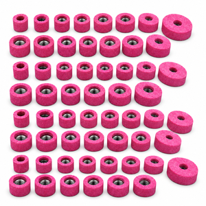 Jeu de 48 pierres à rectifier pour sièges de soupapes, grain 80, oxyde d'aluminium rose, filetage 11/16 pouces, compatible avec les supports Sioux - Product Image 1