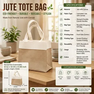 Sac à cordon en jute en gros avec emballage cadeau écologique naturel pour les détaillants, les fournisseurs de mariages et les entreprises d'artisanat - Product Image 2