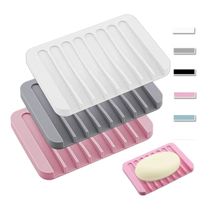 Jabonera de metal de acero inoxidable con drenaje, sin perforaciones, para encimera de cocina y baño, diseño creativo, 1 unidad - Product Image 1