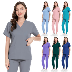 Blouses médicales pour femmes, col en V, manches courtes, uniformes médicaux, couleur personnalisable, coton et polyester tissé, usage hospitalier - Product Image 6