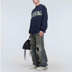 Jeans de Hombre 100% Algodón con Acabado Encerado Personalizado, Estilo Baggy, Efecto Pintura de Barro, 14 OZ - Product Image 2