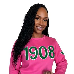 เสื้อสเวตเชิ้ตสีชมพู 1908 Ivy League Chenille คอกลม แขนยาว เนื้อผ้านุ่ม แฟชั่นลำลองสำหรับผู้หญิง เสื้อผ้าสำหรับชมรมนักศึกษา - Product Image 3