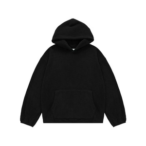 Sudadera con capucha de algodón grueso para mujer, estilo hip hop, con logotipo personalizado al por mayor, lisa, de forro polar pesado y de gran tamaño. - Product Image 2