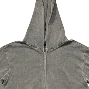 Sudadera con capucha unisex OEM de corte holgado con cremallera, estilo vintage, 500 GSM, forro polar cepillado, lavado ácido, lisa y básica - Product Image 4