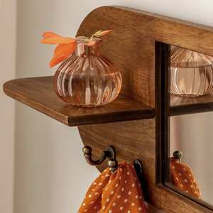 Miroir ovale Vandana Optima Arion en bois de manguier foncé - Product Image 2