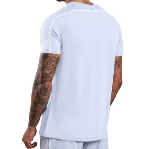 Camiseta Deportiva de Cuello Redondo para Hombre, 180g, 100% Algodón, Ecológica, Transpirable, de Color Sólido, Talla Grande - Product Image 5