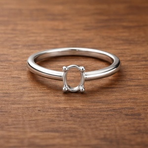 JYOTI GEMS JEWELS Anillo de Plata de Ley 925 con Corte Ovalado de 8x10mm, Semimontura para Gema, Anillo de Compromiso Solitario, Joyería - Product Image 5