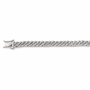 Bracelet en argent sterling 925, style cubain vintage, zircone cubique, poli miroir, hip-hop, pour homme, unisexe, pour les fêtes, les mariages, le quotidien - Product Image 2