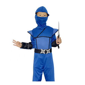 Costume de ninja de luxe pour garçons et filles, déguisement de kung-fu pour enfants, costume de ninja bleu pour Halloween et carnaval - Product Image 3