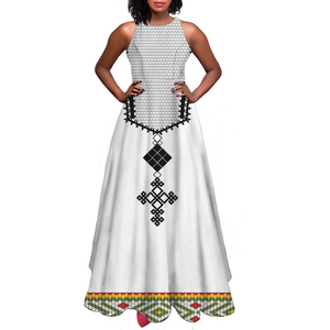 Robe de soirée florale pour femme, style africain éthiopien Habesha, grande taille, style samoan fidjien, robe maxi vintage d'Éthiopie, vente en gros - Product Image 2