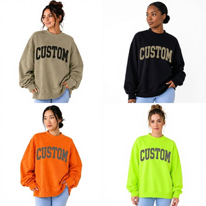 Sudadera Varsity Personalizada OEM con Parches Bordados, Cuello Redondo, Texto Personalizado, Suéter con Letras Personalizadas, Regalo para Mamá, de Fábrica - Product Image 6