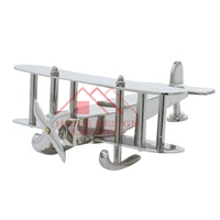 Sculpture d'horloge abstraite en métal pour la vaisselle, design unique, sculpture d'avion moderne pour le bureau