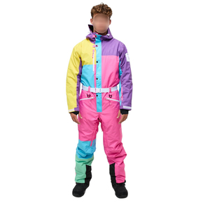 Nouvelle Arrivée Combinaison de Ski Monopièce Personnalisée Imperméable Couleurs Néon Qualité Supérieure en Polyester Coupe-Vent avec Fermeture Éclair et Doublure Polaire - Product Image 1