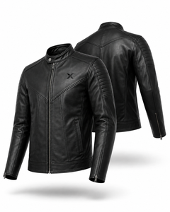Veste de moto en cuir moderne pour café-récréation |   Vert Forêt Charbon Noir |   Fabricant OEM ODM |   Qualité de conception haut de gamme | Vêtements de course - Product Image 6
