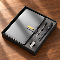 Carnet de notes professionnel personnalisé avec logo, format A5/B5, en cuir bleu avec étiquette métallique