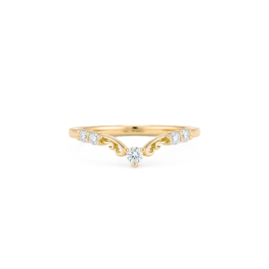 Manufacturing 10K 14K Solid Gold Round Lab Diamond Curved <b>Wedding</b> Band Minimalist Stackable Promise Ring Anniversary Gift Ring - Product Image 1