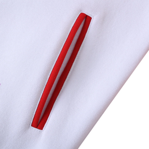 Chaqueta Universitaria Delta Blanca de Lana |   Chaqueta Bomber Urbana Estilo Universitario Personalizada con Letras de Hermandad y Cintas Bordadas de Orgullo Universitario - Product Image 6