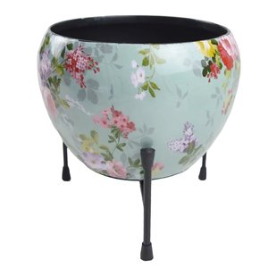 Jardinière traditionnelle en métal finition or avec support noir pour plantes décoratives de maison et de jardin - Product Image 5