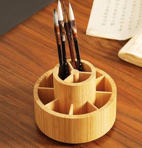 Wooden Desktop Utility <b>Caddy</b> for Professionals Minimal Timber Pen Organizer for Modern Desk Wooden Office Essentials Storage Cup - Product Image 1