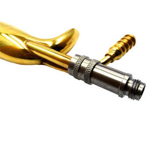 Instruments chirurgicaux : Rétracteur Tebbetts à fibre optique éclairée avec dents, 18,5 cm, manche doré, acier inoxydable, certifié CE - Product Image 1