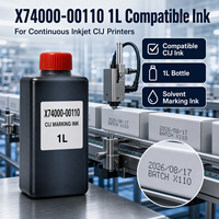 Encre compatible Lei X74000-00110 1L pour imprimante jet d'encre CIJ, encre de marquage industrielle de qualité supérieure