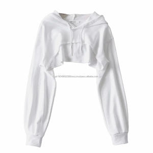 Sudadera Informal de Algodón para Mujer HG533W, Top Corto de Manga Larga de Alta Calidad con Logotipo Personalizado Bordado para Invierno - Product Image 4