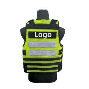 Chaleco de seguridad reflectante de alta visibilidad con diseño de malla y logotipo personalizado para trabajo al aire libre - Product Image 4