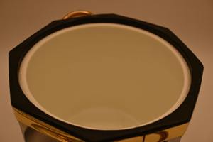 Luxury Hexagon Metal Silver Ice <b>Buckets</b> With <b>Lid</b> And Gold Handles Ideal For Table Decor Storage Vanity And Bar Styling - Product Image 3