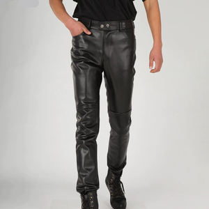Pantalon en cuir pour homme de qualité supérieure, meilleur prix, 100% cuir véritable, respirant, meilleur design, couleur noire, en vente, fabriqué au Pakistan - Product Image 1