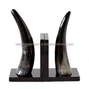 Horn Bookend <b>Book</b> Shelf Divider Decorative Reading Collection Organizer Home <b>Library</b> Storage Solution Premium Handmade - Product Image 5