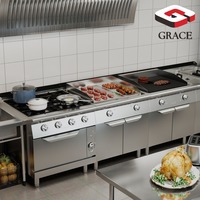 GRACE Küchenausstattung für Restaurants Komplettset mit Koch-, Kühl-, Bäckerei- und Edelstahl-Fertigungsservice