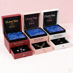 Cajas de Joyería Personalizadas para el Día de San Valentín, Jabón de Regalo, Rosas, Anillos, Pendientes, Colgantes, Collares, Cajas de Empaque para Joyería - Product Image 4