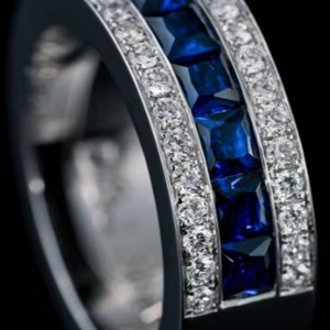 Anillo de Boda con Diamante Cultivado en Laboratorio, Corte Brillante-Princesa, Oro Blanco de 10K, Chapado en Rodio, Anillo de Lujo Moderno para Mujer - Product Image 1