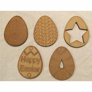 Cortadas de Madera de Huevo de Pascua al por Mayor para Manualidades, Kit de Pintura DIY para Niños, Formas de Madera MDF Cortadas con Láser, Suministros para Fiestas de Pascua - Product Image 1