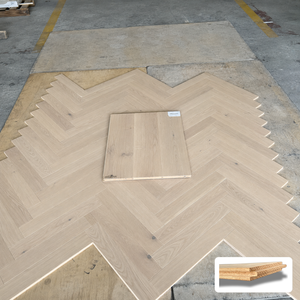 Planchers de tuiles en bois massif antique en chêne blanc Design moderne Plancher de bois dur intérieur assemblé Planchers de bois naturel - Product Image 1