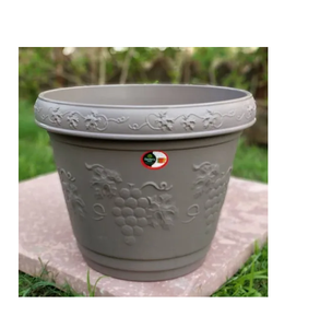 Pot à fleurs V Blossom de 12 pouces, semi-rond, en plastique écologique, décoratif, pour l'intérieur et l'extérieur, pour la maison, le jardin, le balcon, la terrasse - Product Image 1