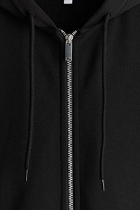 Sweat à capuche zippé court noir pour femme, coupe oversize, grammage lourd, avec logo personnalisé, effet délavé à l'acide, respirant, en coton, style streetwear, vente en gros 2026 - Product Image 5