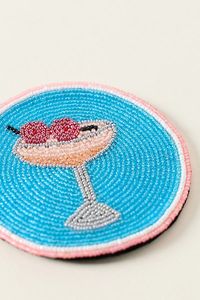 Crab Beaded <b>Coaster</b> Handmade Sea Life Table Mat Ocean Theme <b>Drink</b> <b>Coaster</b> - Product Image 3