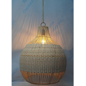 Lámpara Colgante de Techo Hecha a Mano con Mimbre de Ratán, Textura de Hierba Marina y Yute, para Decoración del Hogar - Product Image 5