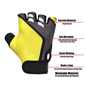 Breathable Non <b>Slip</b> Silicone <b>Half</b> Finger Cycling and Weightlifting Gloves Leather Weight Lifting Training Glove - Product Image 6