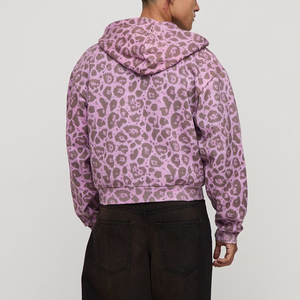 Factory Price OEM <b>Men</b> Premium Boxy Fit Heavyweight Cotton Zip Up Hoodie Urban Streetwear Jacket Supplier Wholesale - Product Image 5