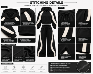 customized contrast panel Hoodie Tracksuit Set Oversized Pullover hoodie Sweatshirt <b>Wide</b> <b>Leg</b> <b>Jogger</b> Pants sweatsuit mens 2026 - Product Image 5