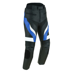 Combinaison de moto en cuir à manches longues pour homme, bleu, noir, blanc, couleurs contrastées, coupe-vent, vêtements de course, toutes saisons, taille adulte - Product Image 3