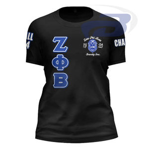 Camiseta de la Hermandad Zeta Phi Beta, Camiseta Negra de Algodón con Letras Griegas ZPB, Ropa de Hermandad Universitaria, Camiseta Personalizada con Cualquier Diseño de Logotipo - Product Image 2