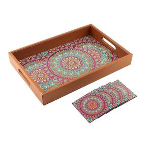 Plateau de service et de rangement en bois imprimé tendance, de haute qualité, pour le petit-déjeuner, accessoire de vaisselle et d'ustensiles de cuisine pour la maison - Product Image 5
