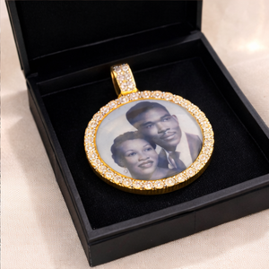 Customized Iced 925 Silver Gold Plated Geometric Tikli Setting Moissanite Photo Pendant Necklace Men's Hip Hop <b>Memory</b> Jewelry - Product Image 4