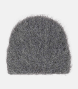 Bonnet en tricot gris moelleux et duveteux unisexe pour adulte, bonnet d'hiver chaud, style angora mohair, décontracté pour tous les jours, couvre-chef, bonnet court - Product Image 1