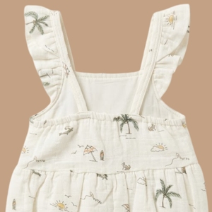 Palm Breezy - Mameluco sin mangas de muselina orgánica y body de bebé con estampado de caramelo - Product Image 3