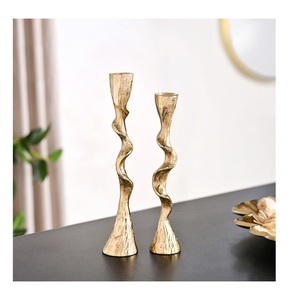 Elegant 3 Arm <b>Gold</b> Candelabra Stand Modern S Shaped Metal Candle Holder for Wedding Centerpieces Dining <b>Table</b> Decor and Home - Product Image 4